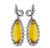 Pear Shape Citrine Round Cut Diamond 14k White Gold Earrings