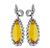 Pear Shape Citrine Round Cut Diamond 14k White Gold Earrings