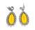 14k White Gold Diamond Citrine Earrings