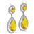 Estate 3.50ct Diamond Citrine Dangling Earrings