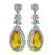Citrine Diamond Gold Earrings