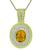 Oval Cut Citrine Round Cut Diamond 18k Yellow Gold Pendant