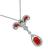 Coral Diamond Gold Pendant Necklace