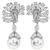 David Webb Diamond Pearl Platinum Chandelier Earrings