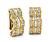 Round and Baguette Cut Diamond 18k Yellow Gold Earrings