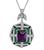 Art Deco Style 15.00ct Amethyst 2.00ct Diamond Pendant Necklace