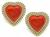 Estate Coral 0.75ct Diamond Heart Earrings