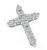 Round Cut Diamond 14k White Gold Cross Pendant