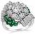 Estate 0.80ct Center Diamond 1.10ct Side Diamond 0.70ct Emerald Cocktail Ring