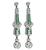Estate Round Cut Diamond Emerald Platinum Drop Earrings