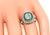 Art Deco Style Cushion Cut Diamond Emerald Platinum Engagement Ring