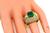 Emerald Cut Colombian Emerald Pear and Round Cut Diamond 18k Yellow Gold Ring