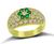 Estate 1.50ct Diamond 0.32ct Emerald Gold Ring