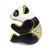 Estate 0.25ct Diamond Enamel Gold Panda Pin