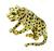 18k Yellow Gold Round Cut Diamond Enamel Panther Pin