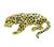 Estate Diamond Enamel Gold Panther Pin