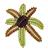 Round Cut Diamond Round and Cabochon Cut Garnet Round Cut Peridot 18k Yellow Gold Firework Pin