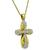 Round Cut Diamond 18k Yellow and White Gold Cross Pendant Necklace