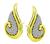 Round Cut Diamond 18k Yellow and White Gold Earrings