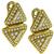 Baguette and Round Cut Diamond 18k Yellow Gold Earrings