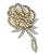 Round Cut Diamond 18k Yellow and White Gold Flower Pin