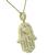 Round Cut Diamond 14k Yellow Gold Hamsa Hand Pendant