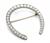 Round and Old Mine Cut Diamond Platinum Horse Shoe Pin