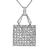 Baguette and Round Cut Diamond 18k White Gold Purse Pendant