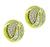 Round and Baguette Cut Diamond 18k Yellow Gold Earrings