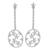 Round Cut Diamond 18k White Gold Star Drop Earrings