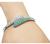 Round Cut Diamond and Green Sapphire 18k White Gold Bangle