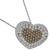 Round Cut Diamond and Natural Fancy Brown Diamond 18k White Gold Heart Pendant Necklace