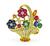 Estate 0.50ct Diamond 1.60ct Multi Color Gemstones Yellow Gold Basket Pin