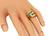 Round Cut Diamond Square Cut Sapphire Emerald and Ruby 18k Yellow Gold Ring