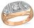 Estate 0.50ct Diamond Pink and White Gold Men's Ring