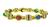 Cabochon Multi Color Precious Gemstone Round Cut Diamond 18k Yellow Gold Bracelet