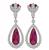 Estate 3.38ct Rubellite 0.50ct Diamond Dangling Earrings