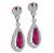 Pear and Fan Shape Rubellite Round Cut Diamond 18k White Gold Earrings