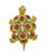 Estate 2.00ct Ruby 0.40ct Diamond Gold Turtle Pin