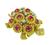 Round Cut Ruby and Diamond 18k Yellow Gold Turtle Pin
