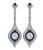 Round Cut Diamond Sapphire Platinum Dangling Earrings