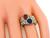 Cushion Sapphire Cabochon Ruby Round Cut Diamond Two Tone 18k Yellow and White Gold Ring