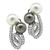 Round Cut Diamond South Sea Pearl 18k White Gold and Platinum Earrings
