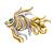 Estate 0.50ct Diamond Two Tone Gold Fish Pin