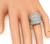 Round and Baguette Cut Diamond 18k White Gold Cocktail Ring