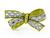 Round Cut Diamond 18k Yellow and White Gold Bow Pin