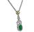 Estate Emerald Diamond Pendant Necklace 