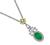 Oval Cut Emerald Round Cut Yellow and White Diamond 18k White and Yellow Gold Necklace