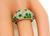 Round Cut Diamond Round Cut Colombian Emerald 18k Yellow Gold Ring