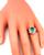 Pear Shape Emerald Baguette Cut Diamond Platinum Ring